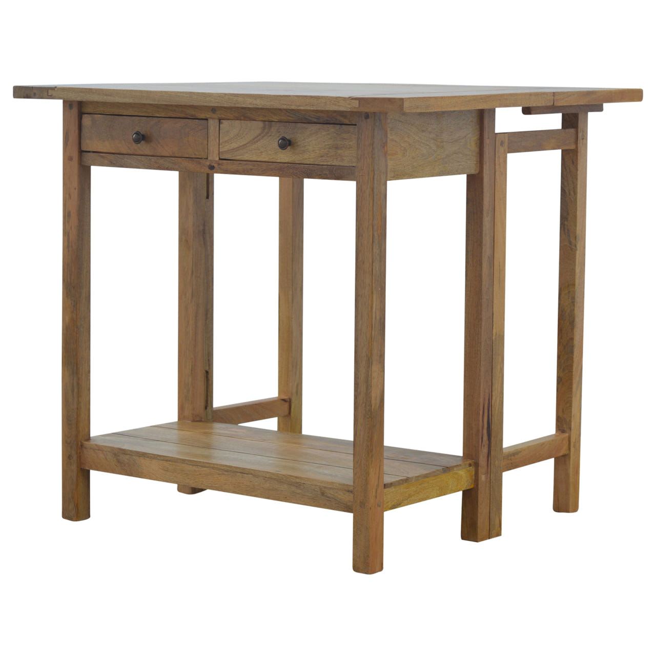 Breakfast Table With 2 Stools Footstool | Oak Solid Mango Wood