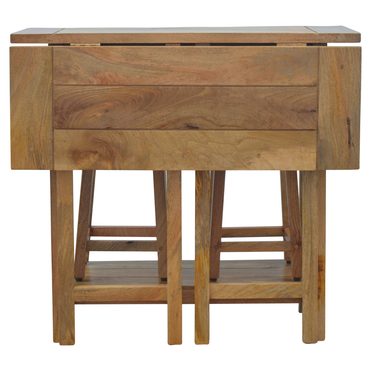 Breakfast Table With 2 Stools Footstool | Oak Solid Mango Wood