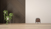 Brown Solid Leather Footstool