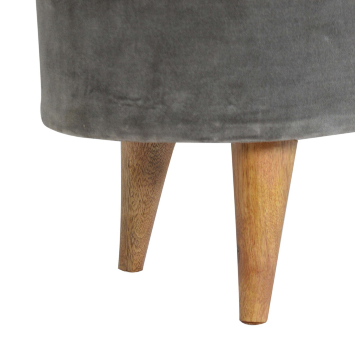 Grey Velvet Storage Footstool | Hidden Storage