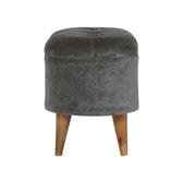 Grey Velvet Storage Footstool | Hidden Storage