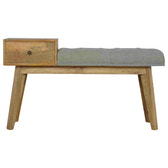 Grey Tweed Bench with 1 Drawer