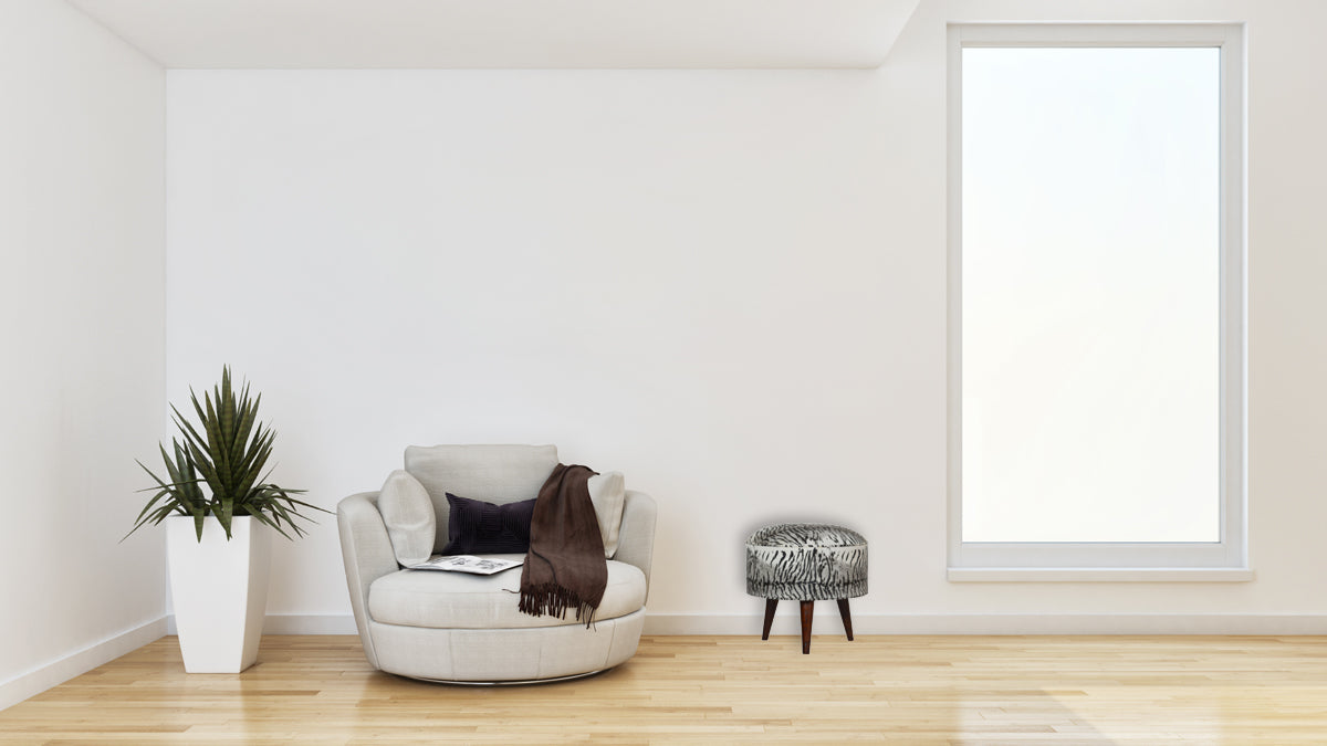 Zebra Print Footstool