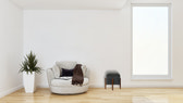 Solid Wood Grey Velvet Footstool | Cotton Velvet