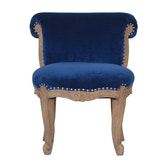 Royal Blue Studded Chair | Cotton Velvet
