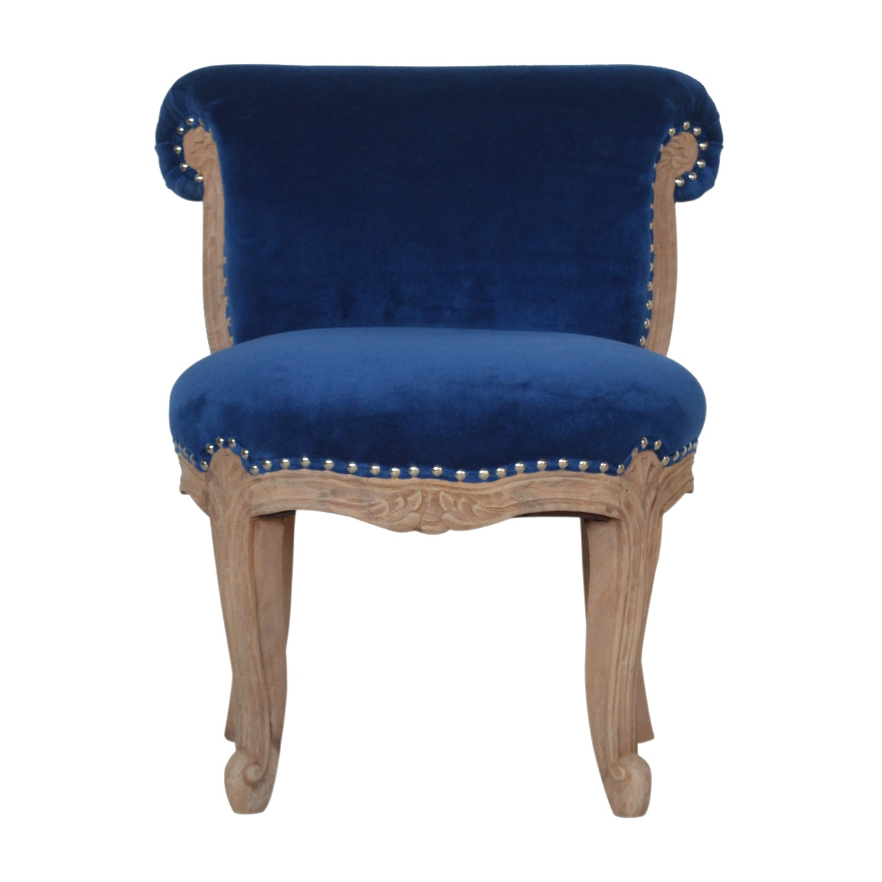 Royal Blue Studded Chair | Cotton Velvet
