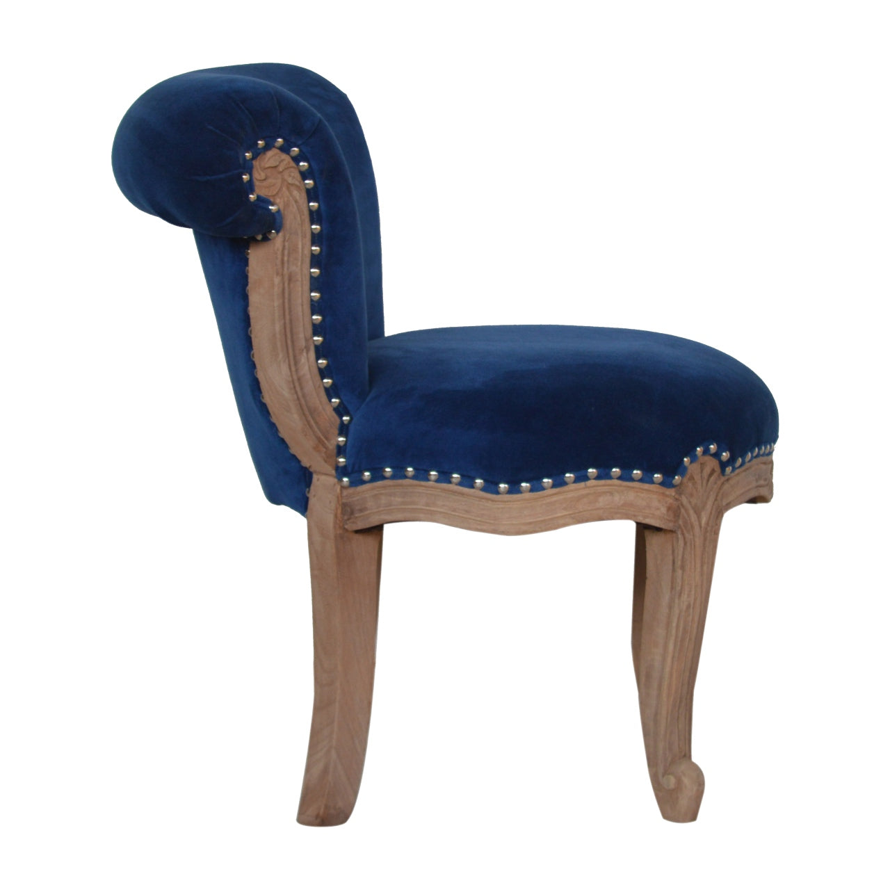 Royal Blue Studded Chair | Cotton Velvet