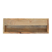 Floating Line Carved Bedside Table | Oak-Ish Solid Mango Wood Wall-Mounted