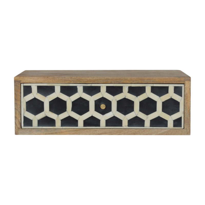 Wall Mounted Bone Inlay Bedside Table | Wall-Mounted