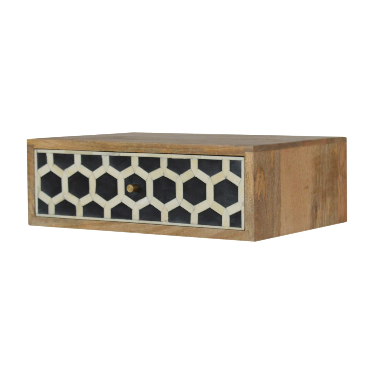 Wall Mounted Bone Inlay Bedside Table | Wall-Mounted