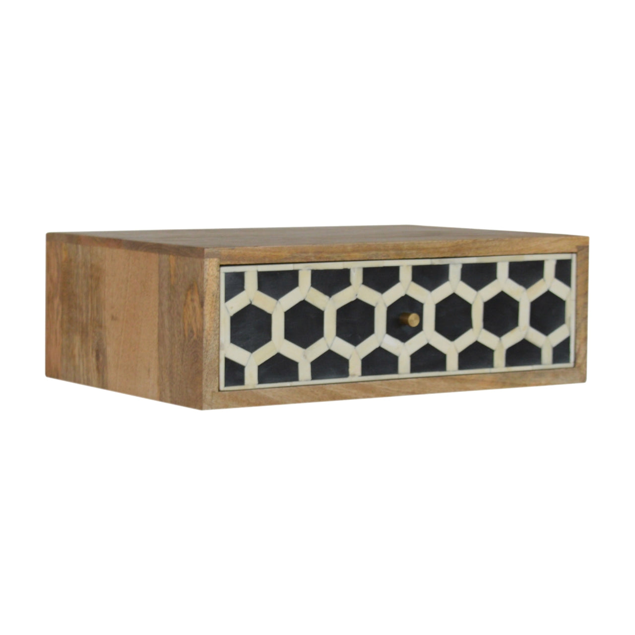 Wall Mounted Bone Inlay Bedside Table | Wall-Mounted