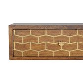Floating Gold Art Chestnut Bedside Table