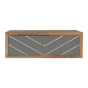 Floating Cement Brass Inlay Bedside Table