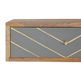 Floating Cement Brass Inlay Bedside Table