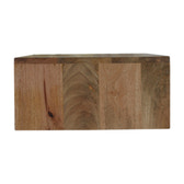 Floating Cement Brass Inlay Bedside Table