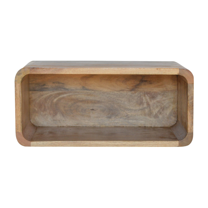 Wall Mounted Open Bedside Table | Oak Solid Mango Wood Wall-Mounted