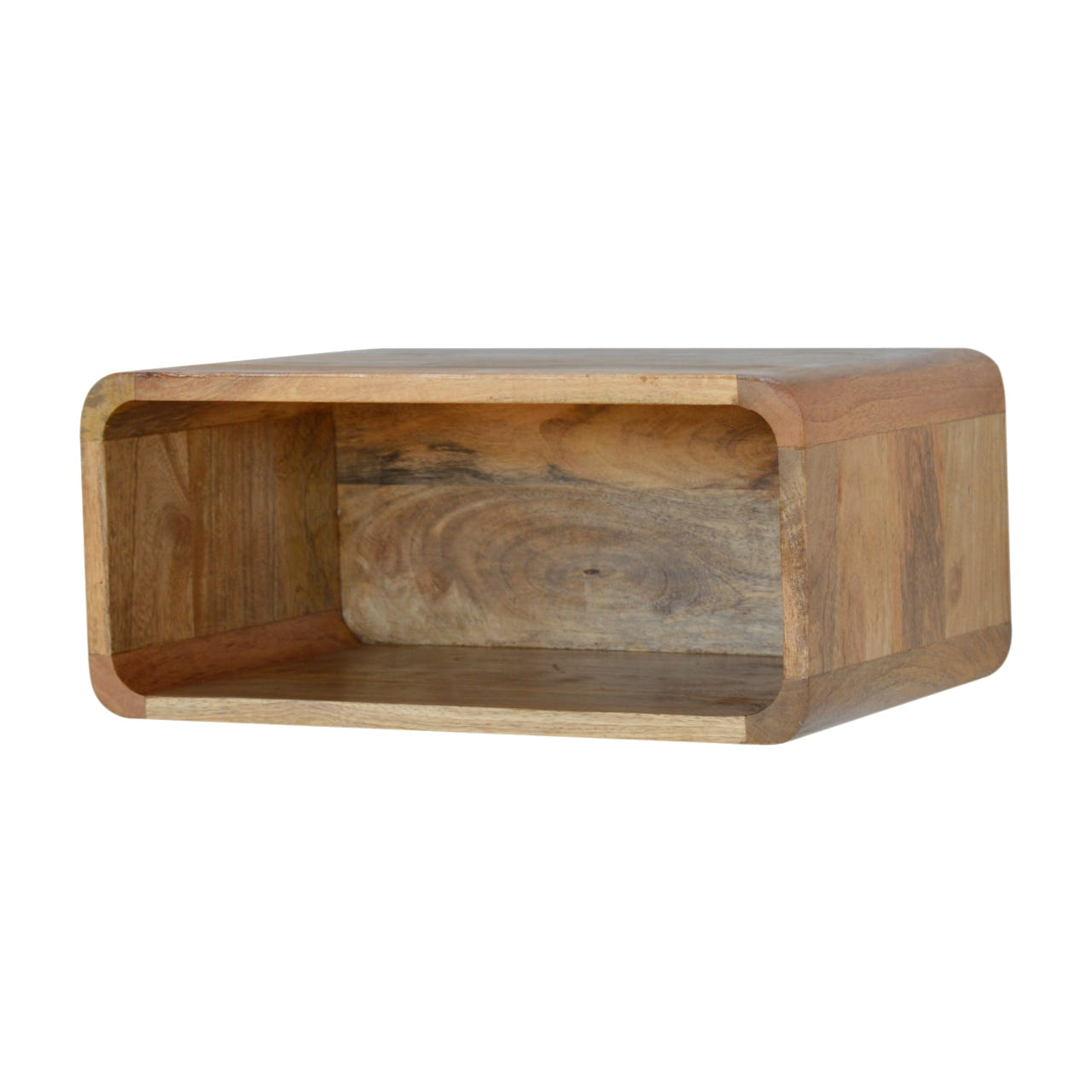 Wall Mounted Open Bedside Table | Oak Solid Mango Wood Wall-Mounted