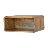 Wall Mounted Open Bedside Table | Oak Solid Mango Wood Wall-Mounted
