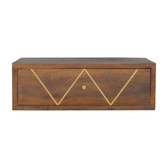 Floating Chestnut Brass Bedside Table | Wall-Mounted