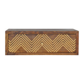 Wall Mounted Chevron Bedside Table | Chestnut Mango Wood Wall-Mounted