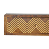 Wall Mounted Chevron Bedside Table | Chestnut Mango Wood Wall-Mounted
