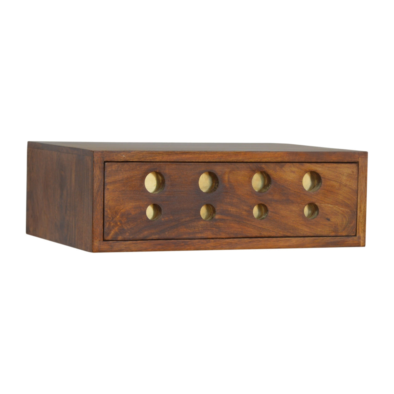 Floating Cut out Brass Bedside Table