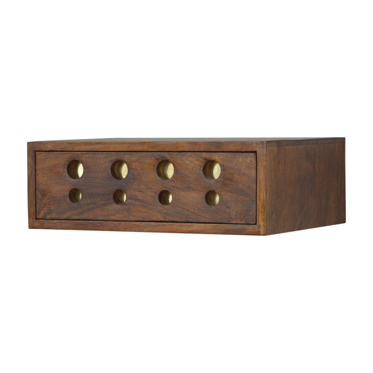 Floating Cut out Brass Bedside Table
