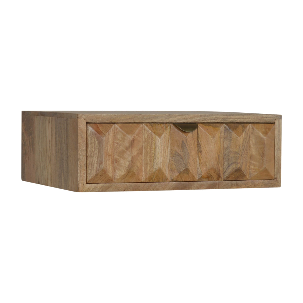 Wall Mounted Prism Bedside Table | Oak Solid Mango Wood Wall-Mounted