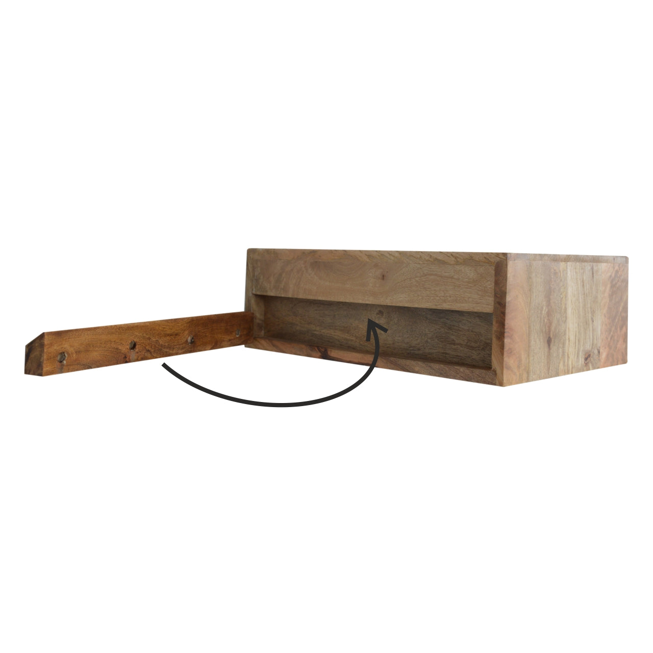 Wall Mounted Prism Bedside Table | Oak Solid Mango Wood Wall-Mounted