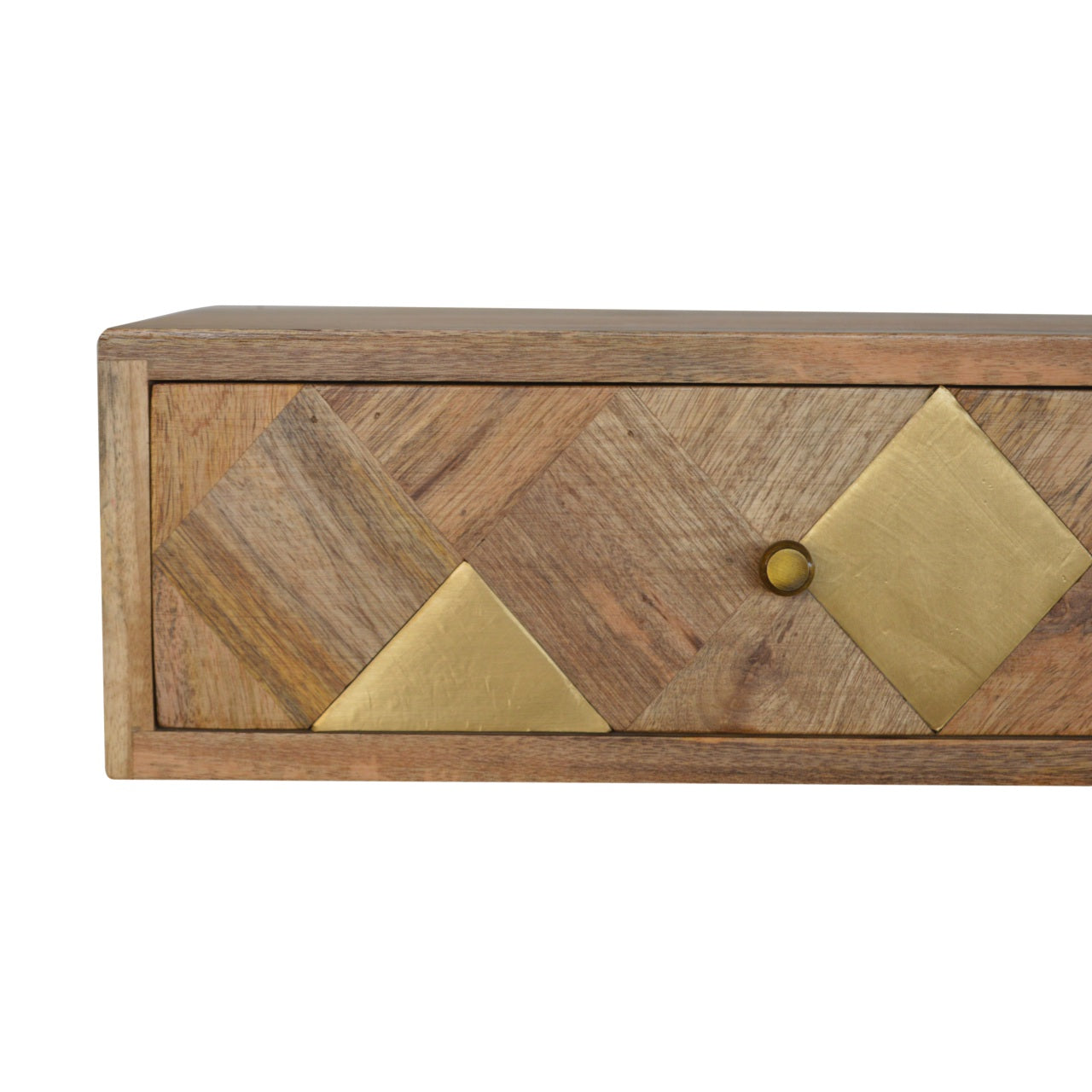 Wall Mounted Brass Inlay Bedside Table | Wall-Mounted