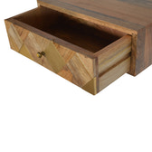 Wall Mounted Brass Inlay Bedside Table | Wall-Mounted