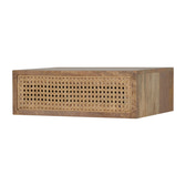 Wall Mounted Ratten Bedside Table | Oak Rattan Wall-Mounted