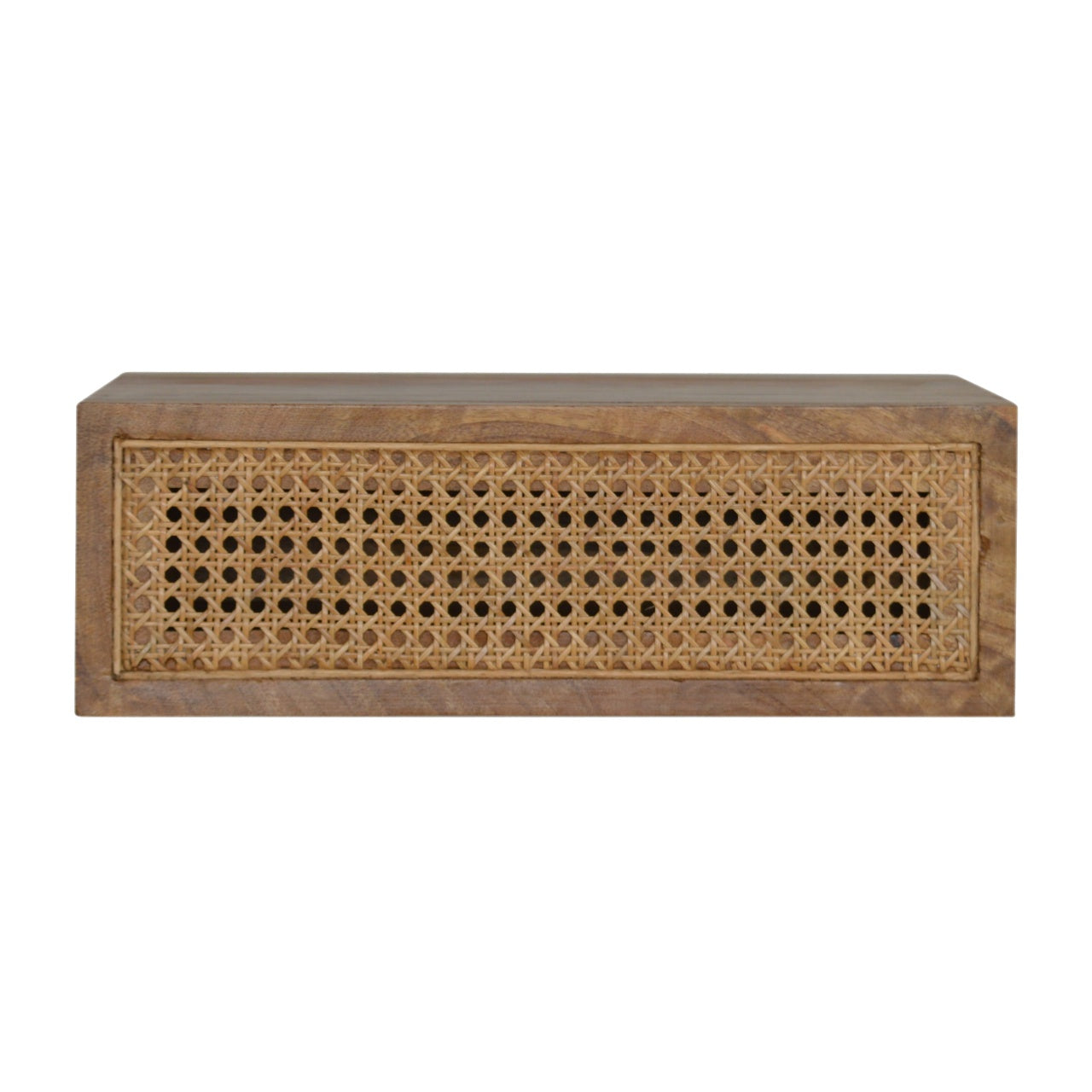 Wall Mounted Ratten Bedside Table | Oak Rattan Wall-Mounted