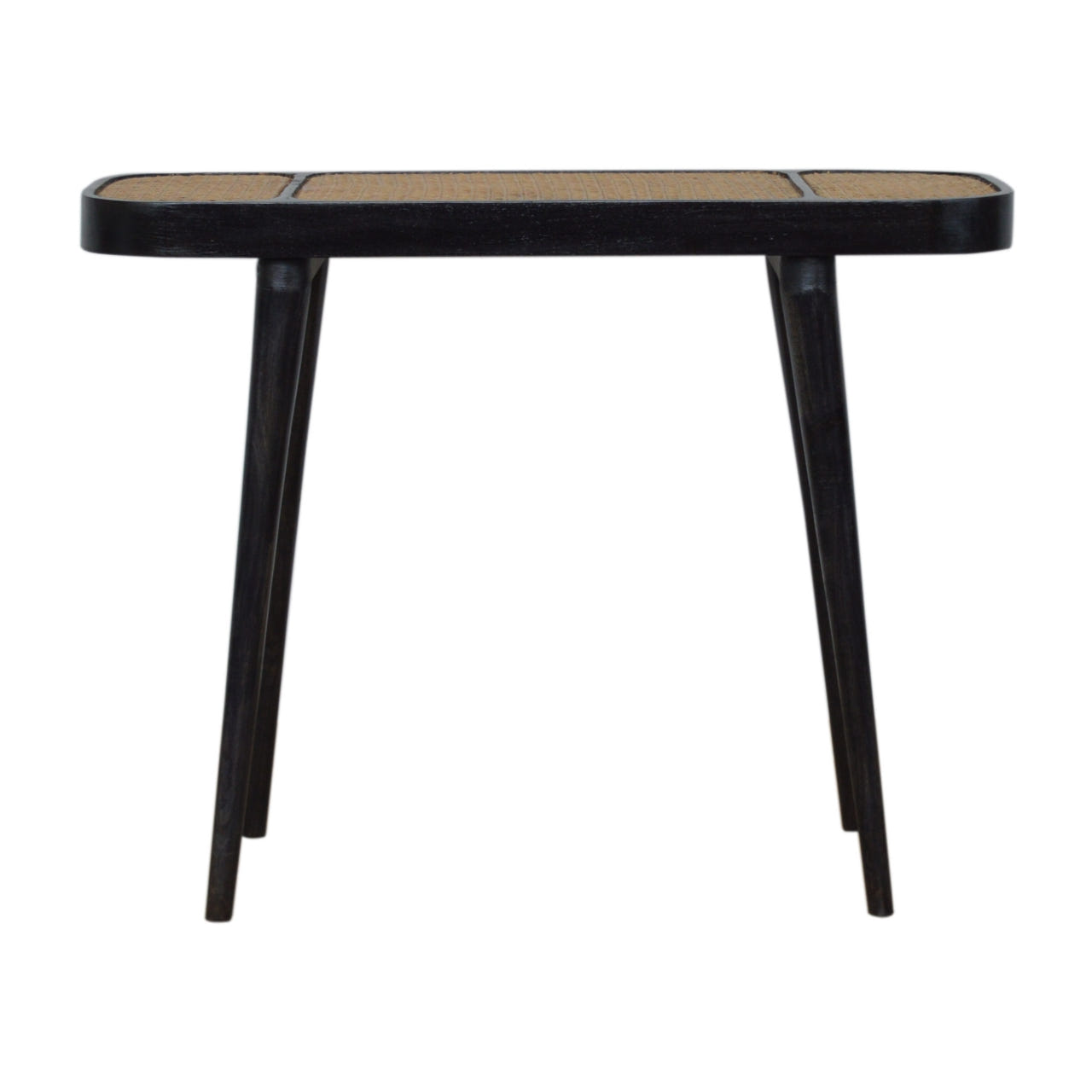 Larissa Carbon Black Console Table | Rattan