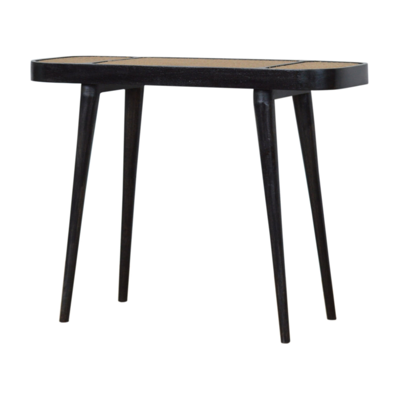 Larissa Carbon Black Console Table | Rattan