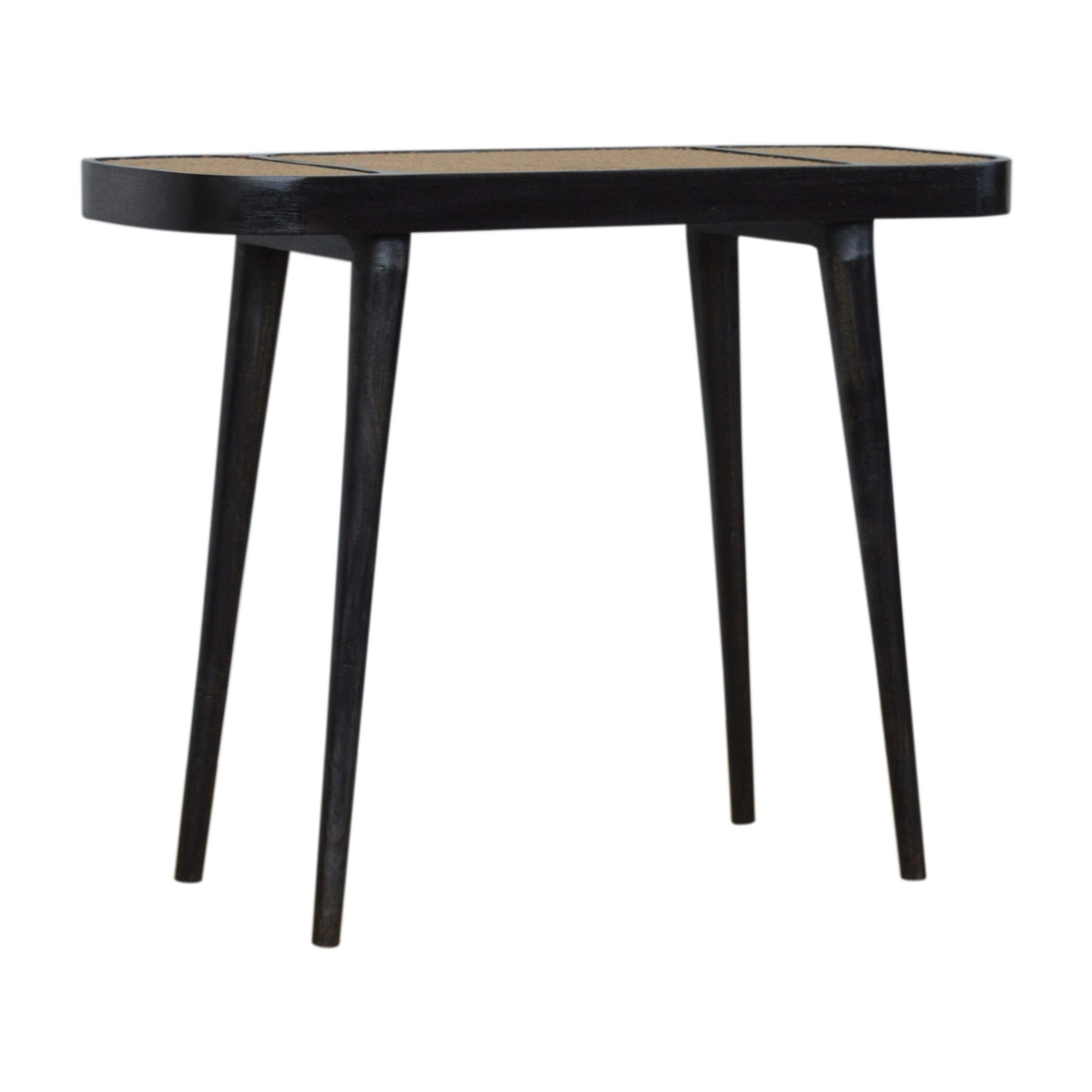 Larissa Carbon Black Console Table | Rattan