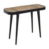 Larissa Carbon Black Console Table | Rattan