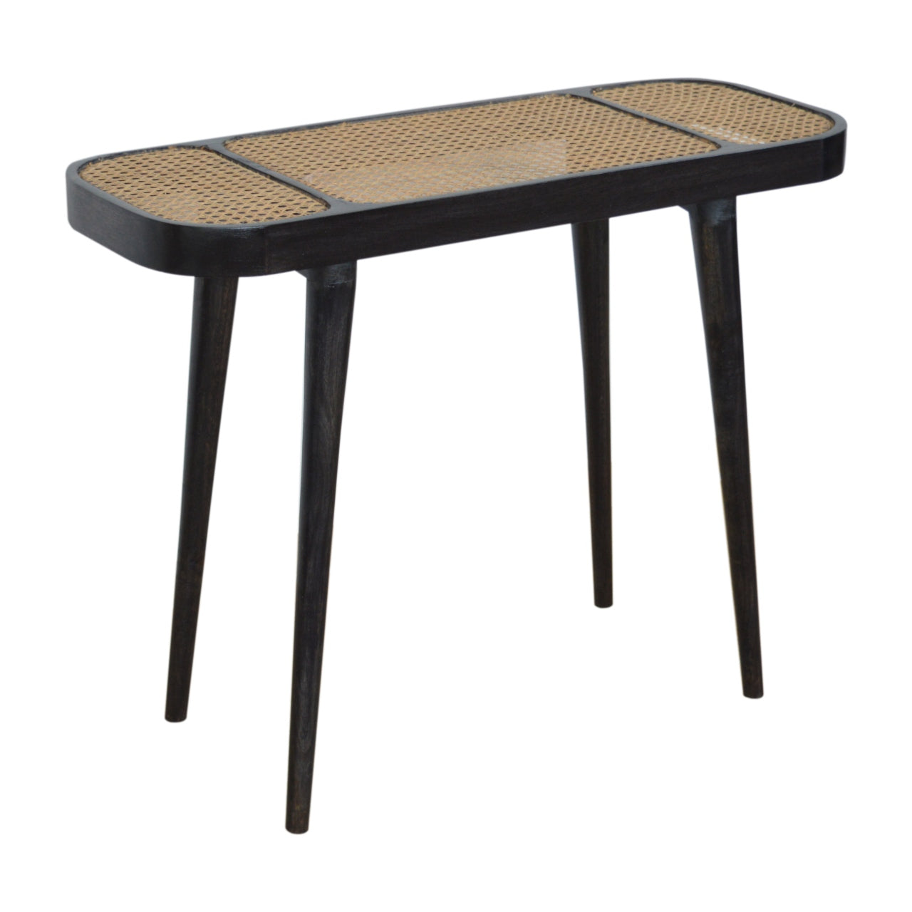 Larissa Carbon Black Console Table | Rattan