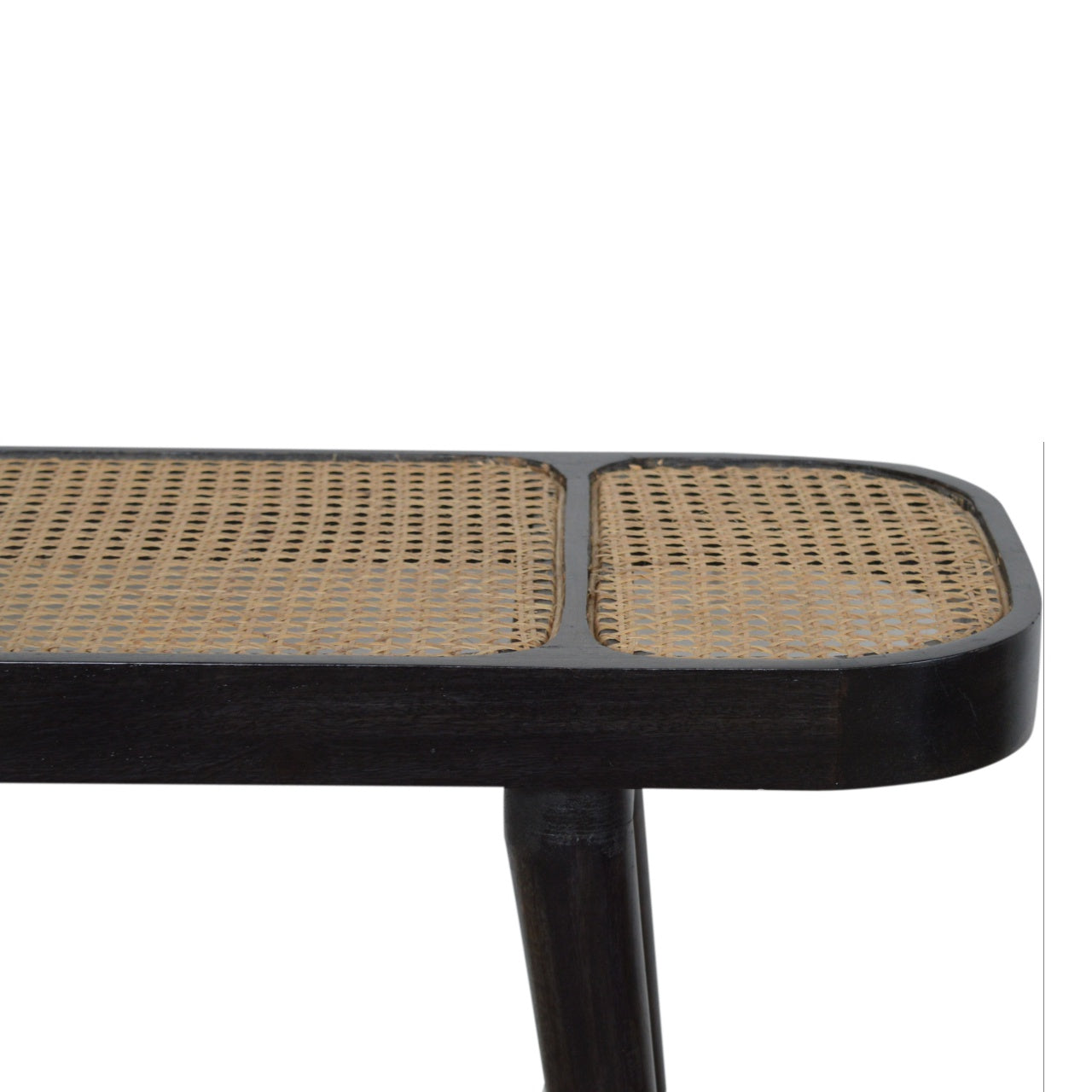 Larissa Carbon Black Console Table | Rattan