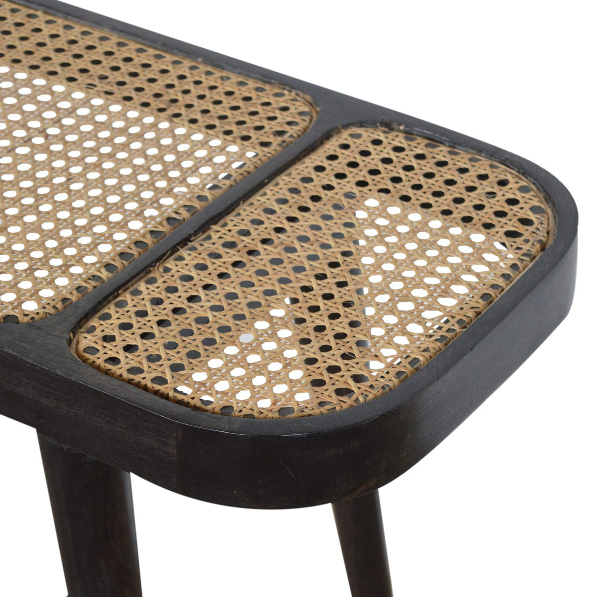 Larissa Carbon Black Console Table | Rattan