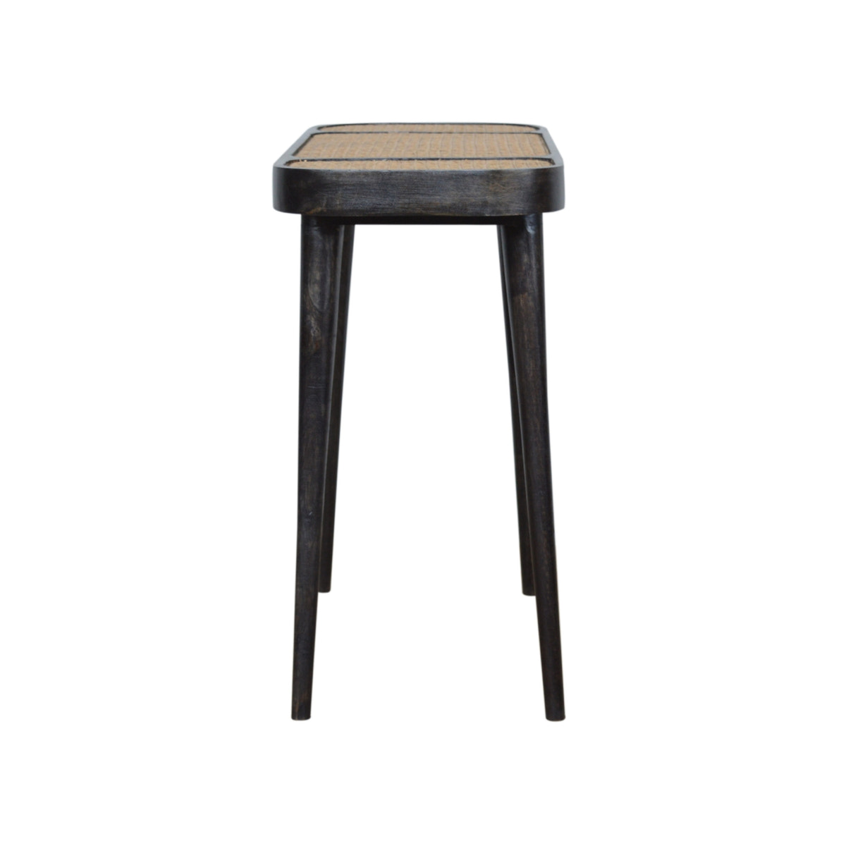 Larissa Carbon Black Console Table | Rattan