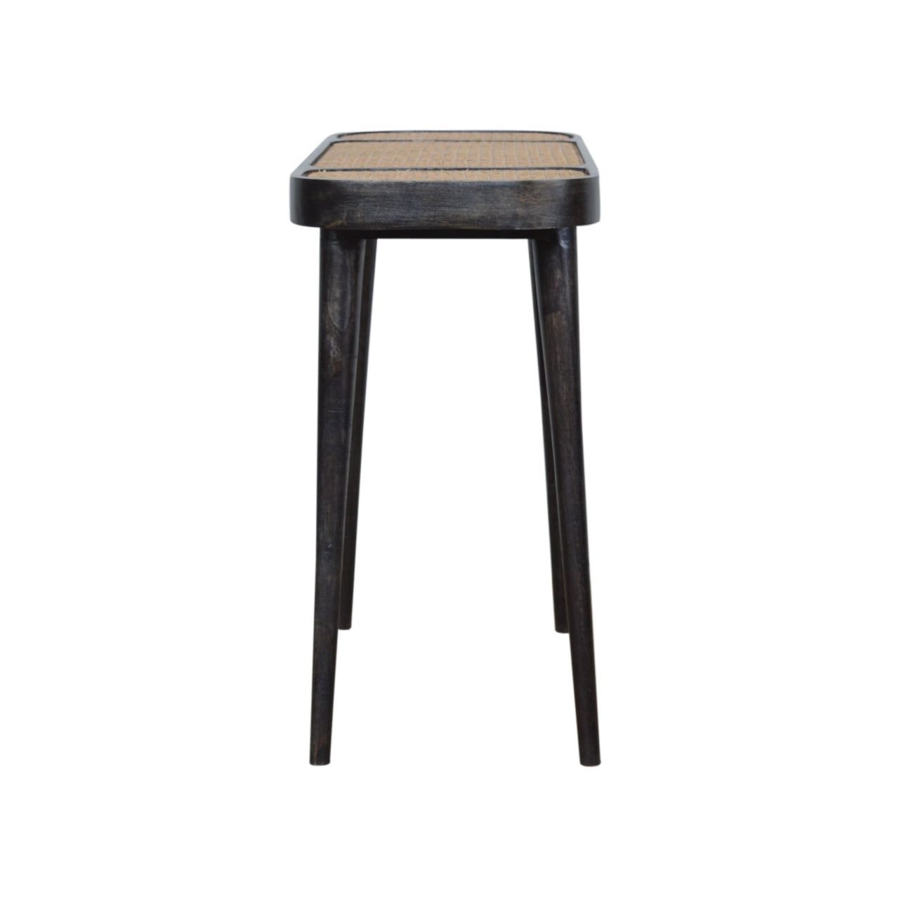 Larissa Carbon Black Console Table | Rattan