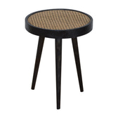 Carbon Black Rattan End Table Accent Piece