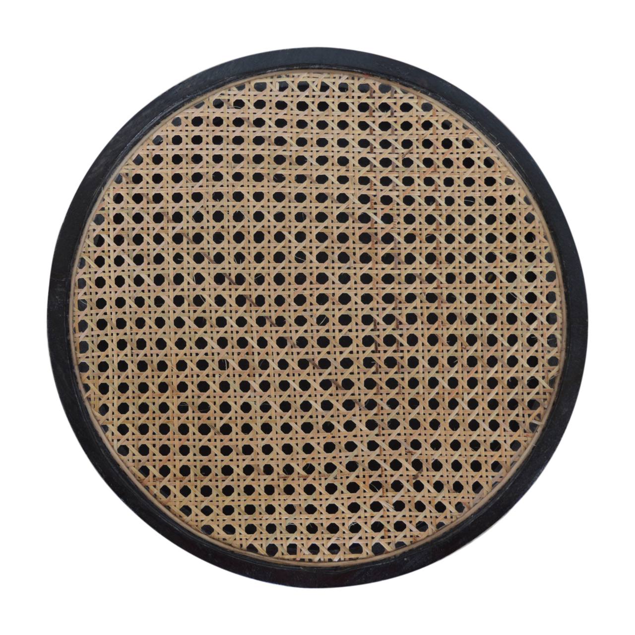 Carbon Black Rattan End Table Accent Piece