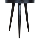 Carbon Black Rattan End Table Accent Piece