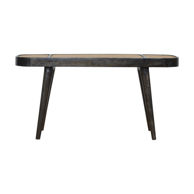 Larissa Carbon Black Bench | Rattan