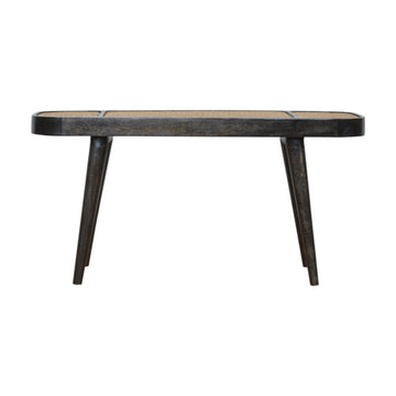 Larissa Carbon Black Bench | Rattan