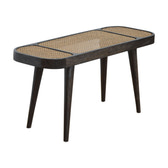 Larissa Carbon Black Bench | Rattan