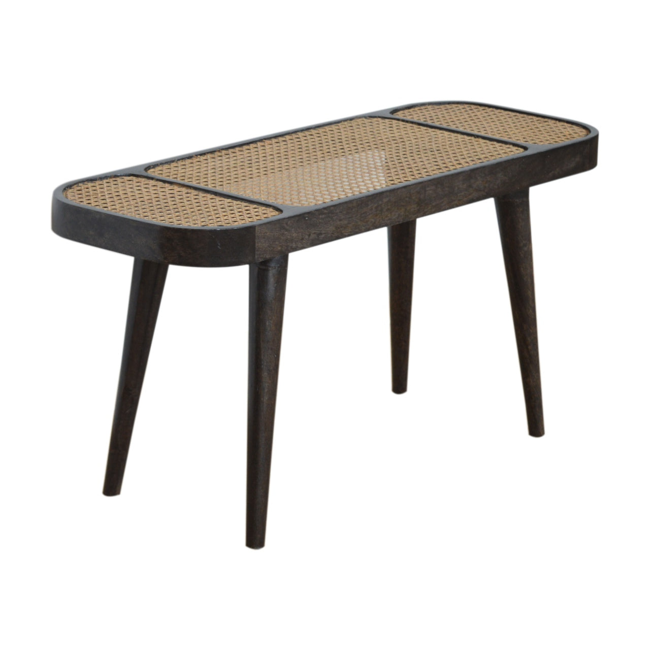 Larissa Carbon Black Bench | Rattan