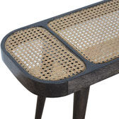 Larissa Carbon Black Bench | Rattan